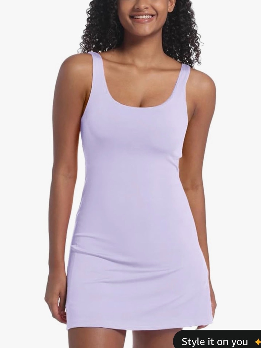 Light Lavender Tennis Dress with Built-in Shorts